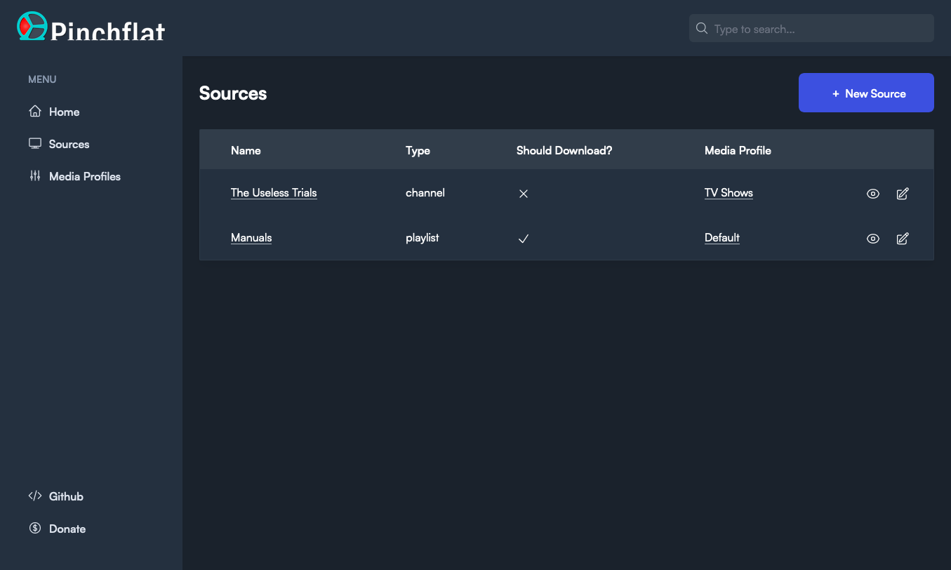 Pinchflat screenshot